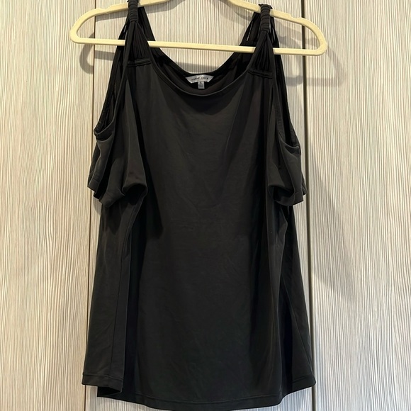 Naked Zebra Boutique Brand | Modal Cold Shoulder Top | Dark Grey | Women’s Small - Picture 1 of 9